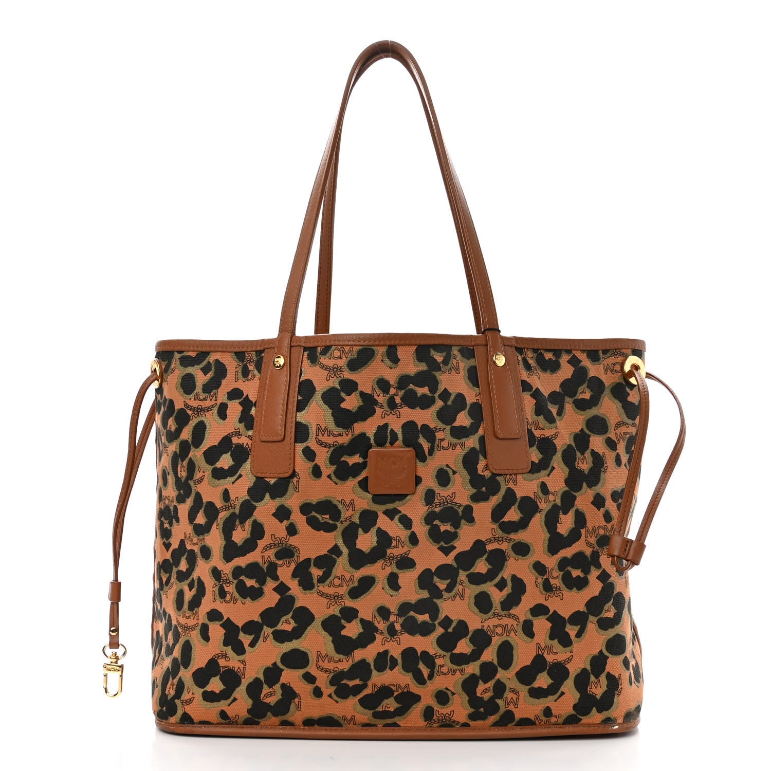 MCM Visetos Medium Reversible Shopping Tote Cognac Brown 5 of 17