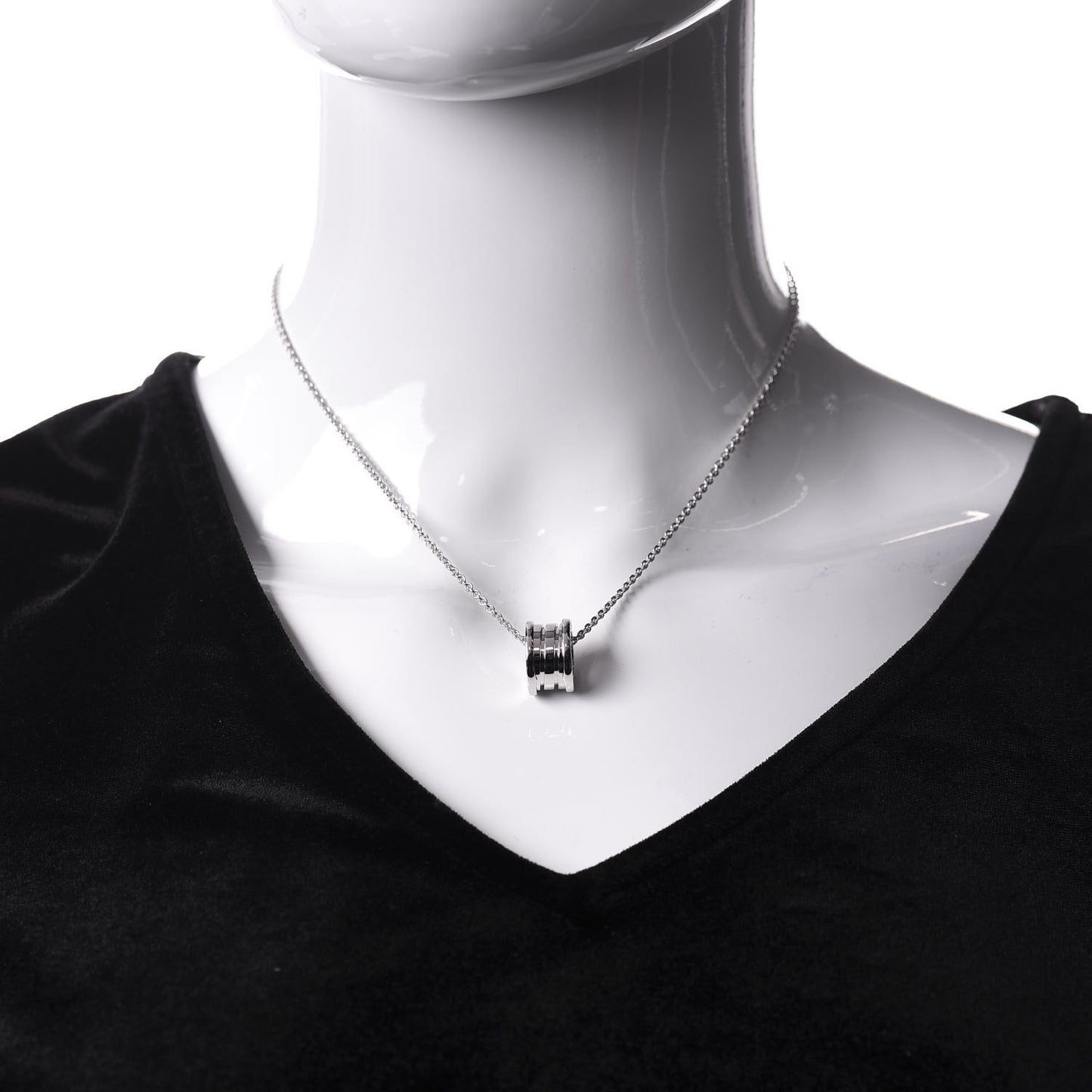 18K White Gold B.Zero1 Pendant Necklace
