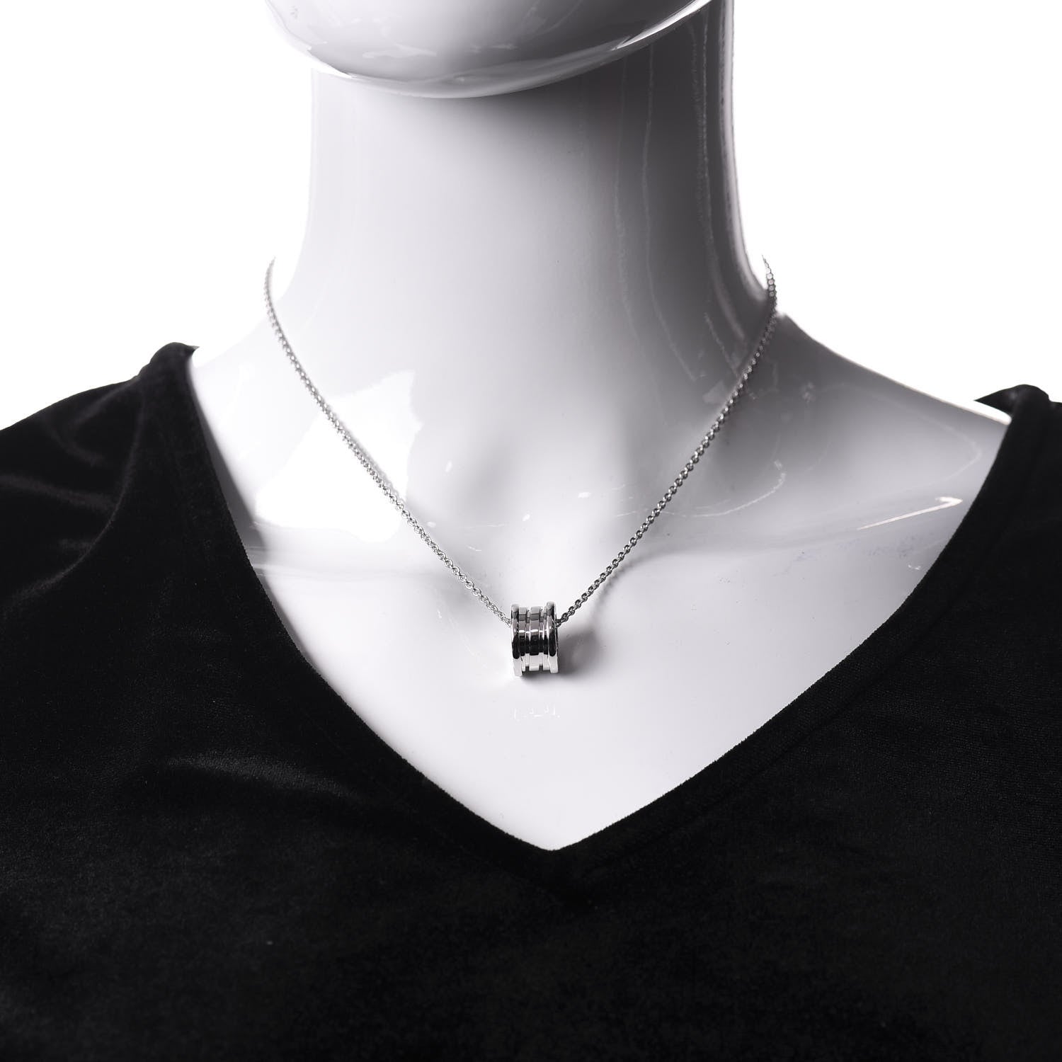 Bulgari 18K White Gold B.Zero1 Pendant Necklace 3 of 6