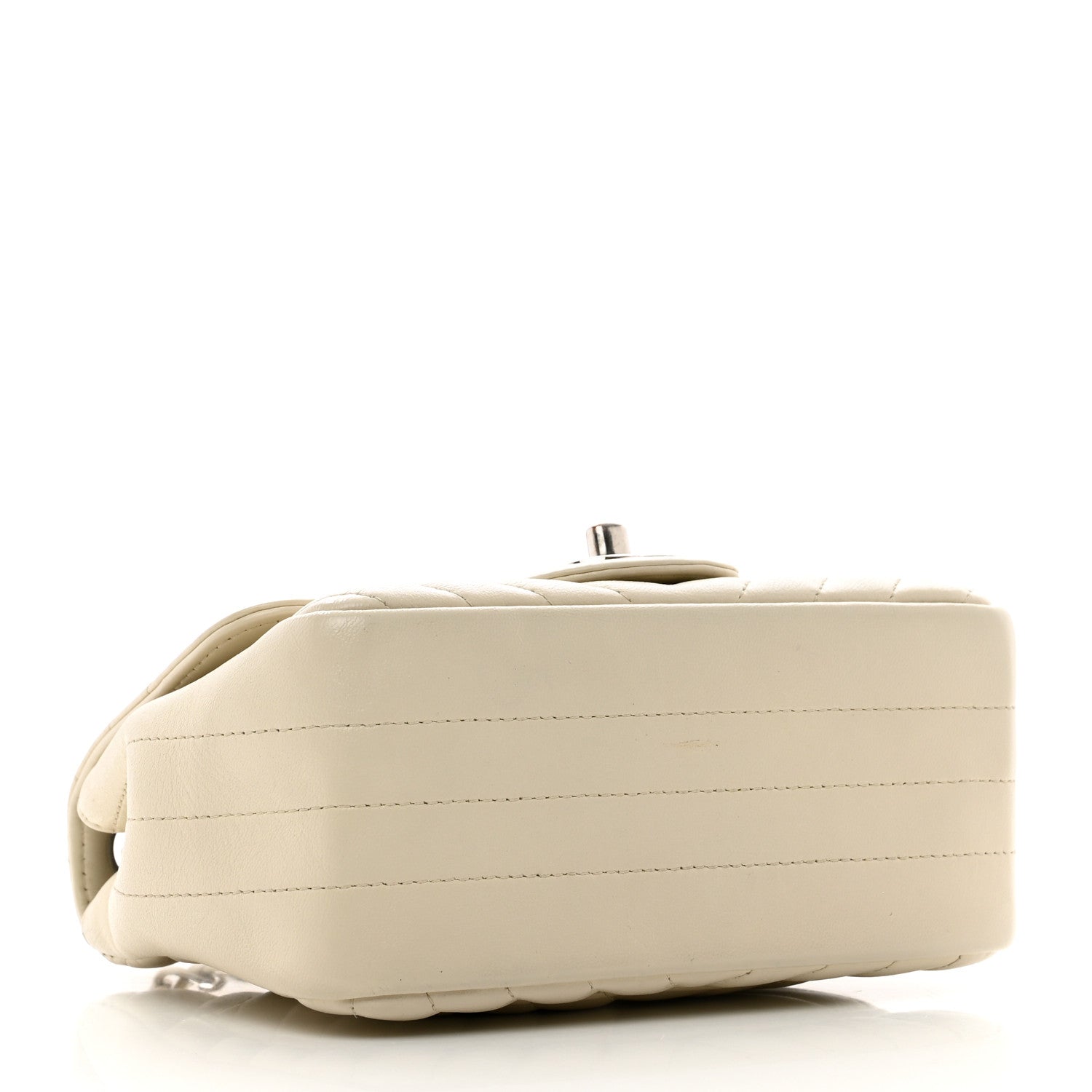 Chanel Lambskin Chevron Quilted Mini Square Flap White 4 of 10