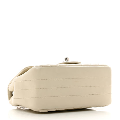Chanel Lambskin Chevron Quilted Mini Square Flap White 4 of 10
