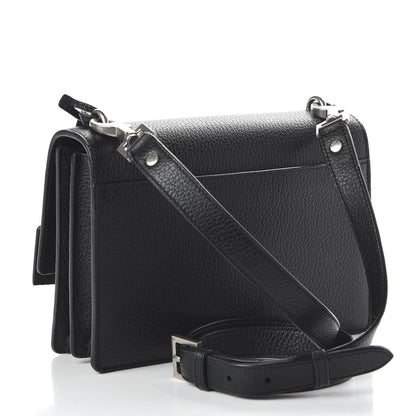 Saint Laurent Grained Calfskin Medium Monogram Sunset Satchel Black 3 of 9