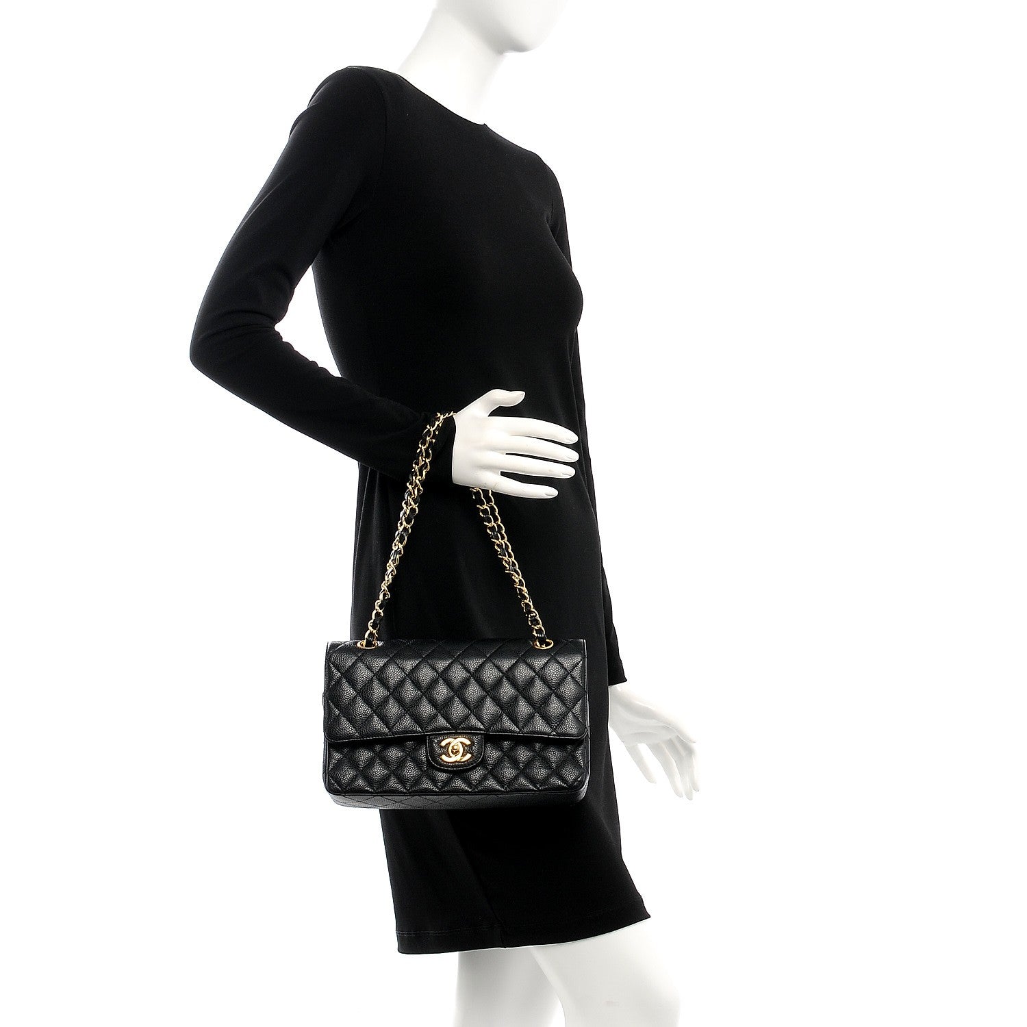 Chanel Caviar Quilted Medium Double Flap Black 2 of 9