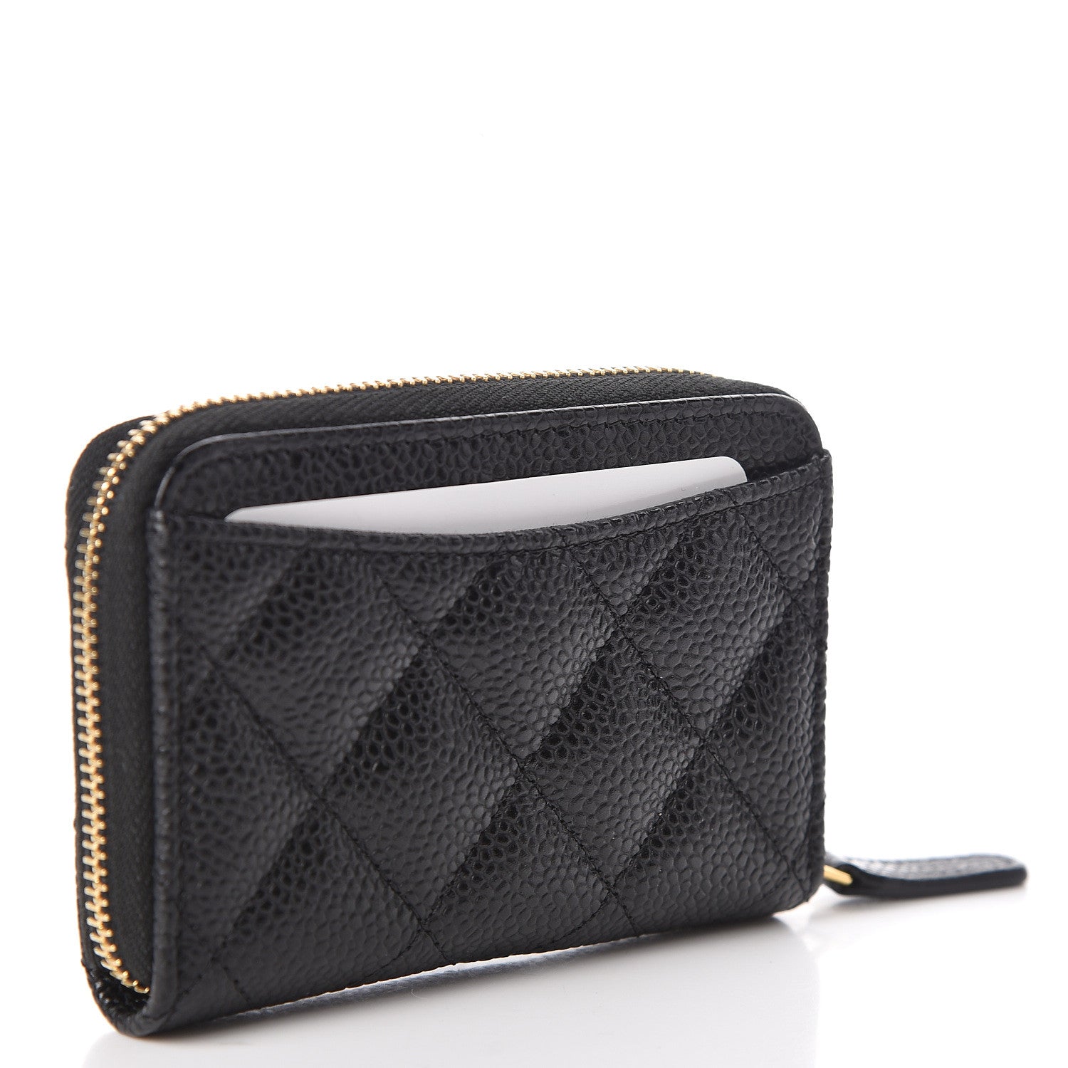 Chanel Caviar Quilted Zip Coin Purse Black 3 of 8