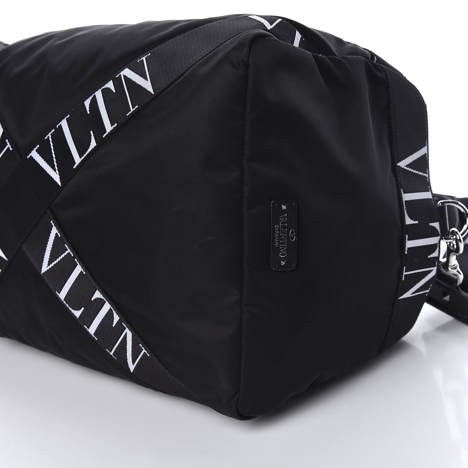 Valentino Garavani Nylon Ribbon VLTN Duffle Bag Black 11 of 12