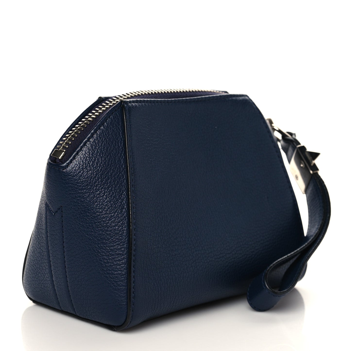 Sugar Goatskin Small Antigona Beauty Wristlet Navy