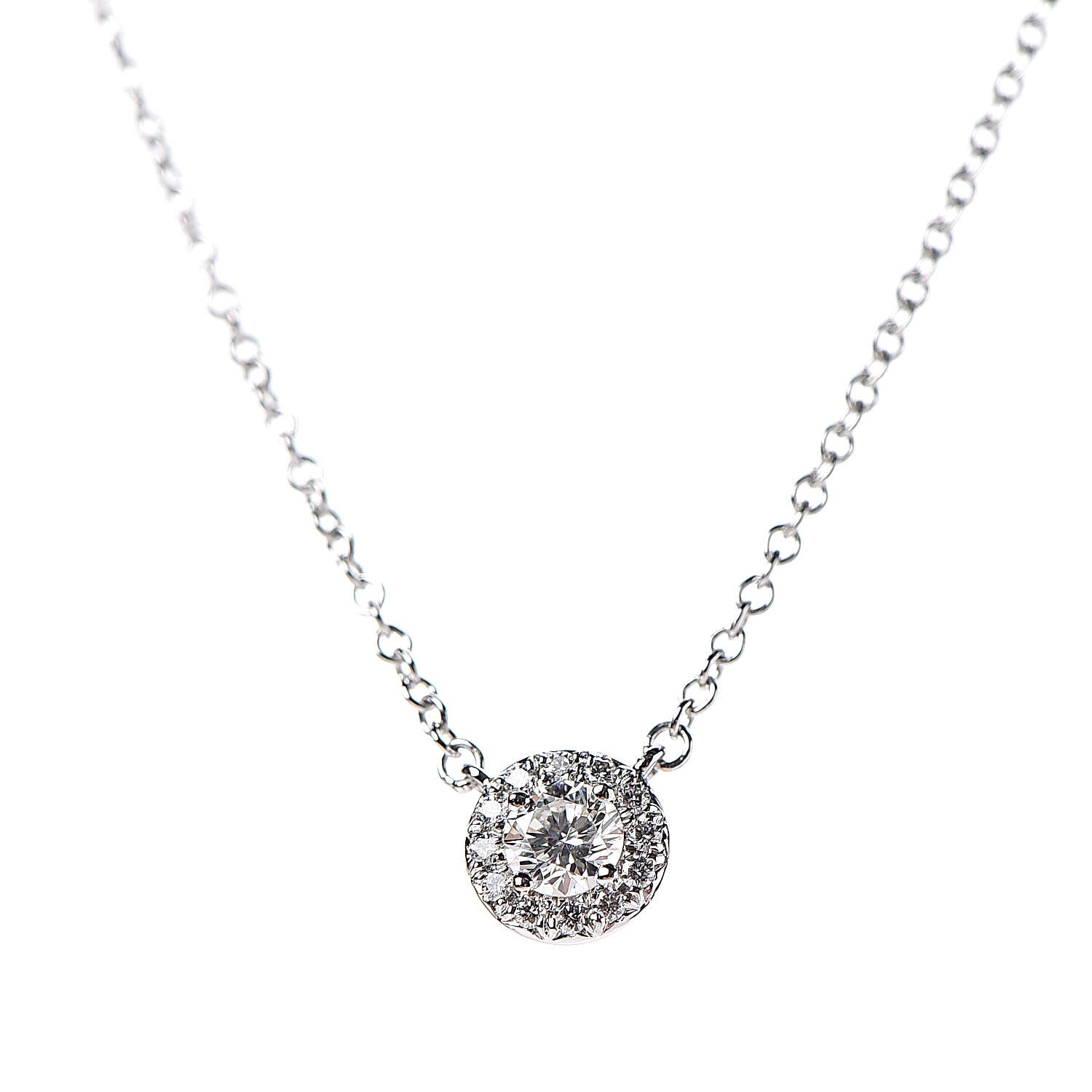 Tiffany Platinum Diamond Small Soleste Pendant Necklace 4 of 7