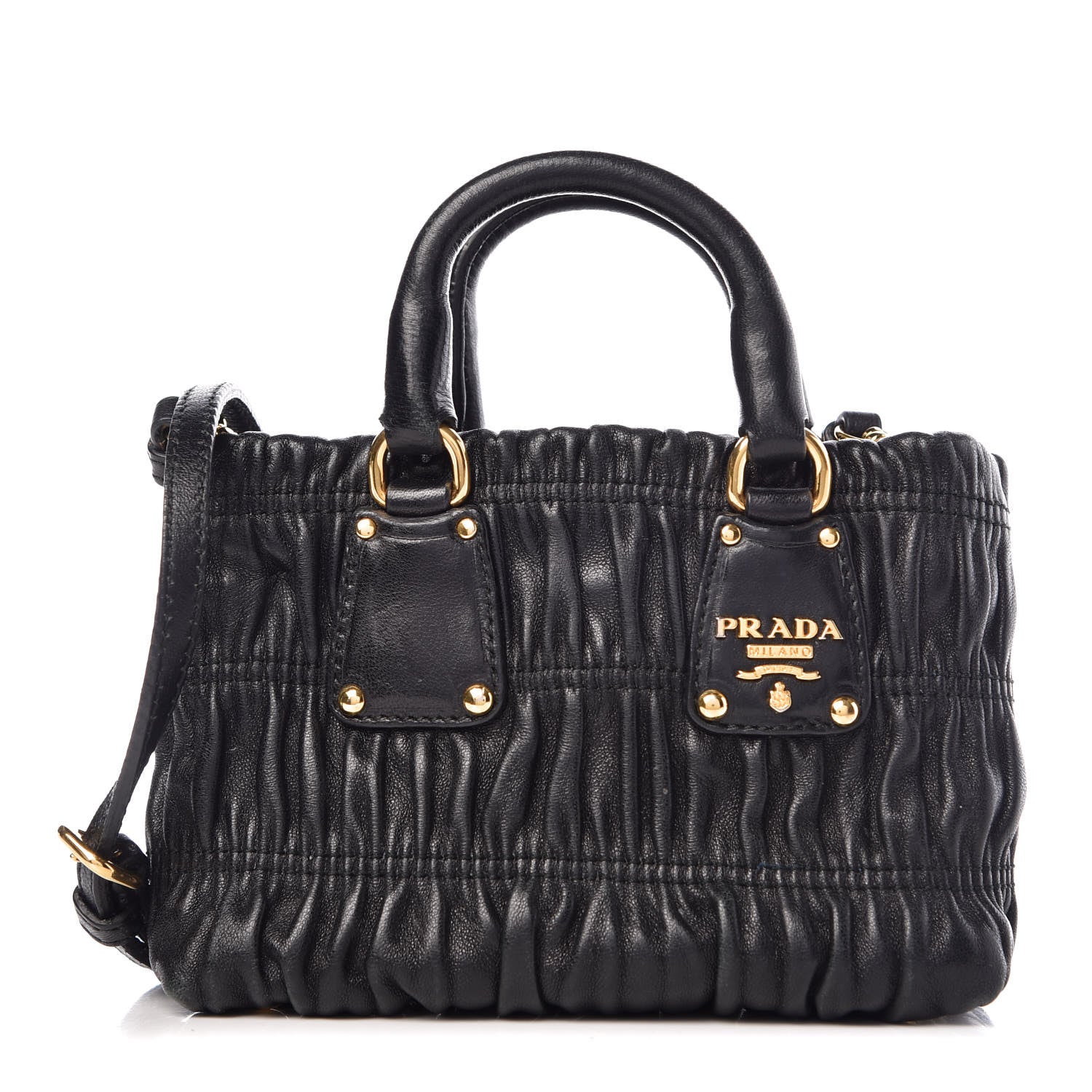 Prada Nappa Gaufre Mini Crossbody Bag Black 1 of 7