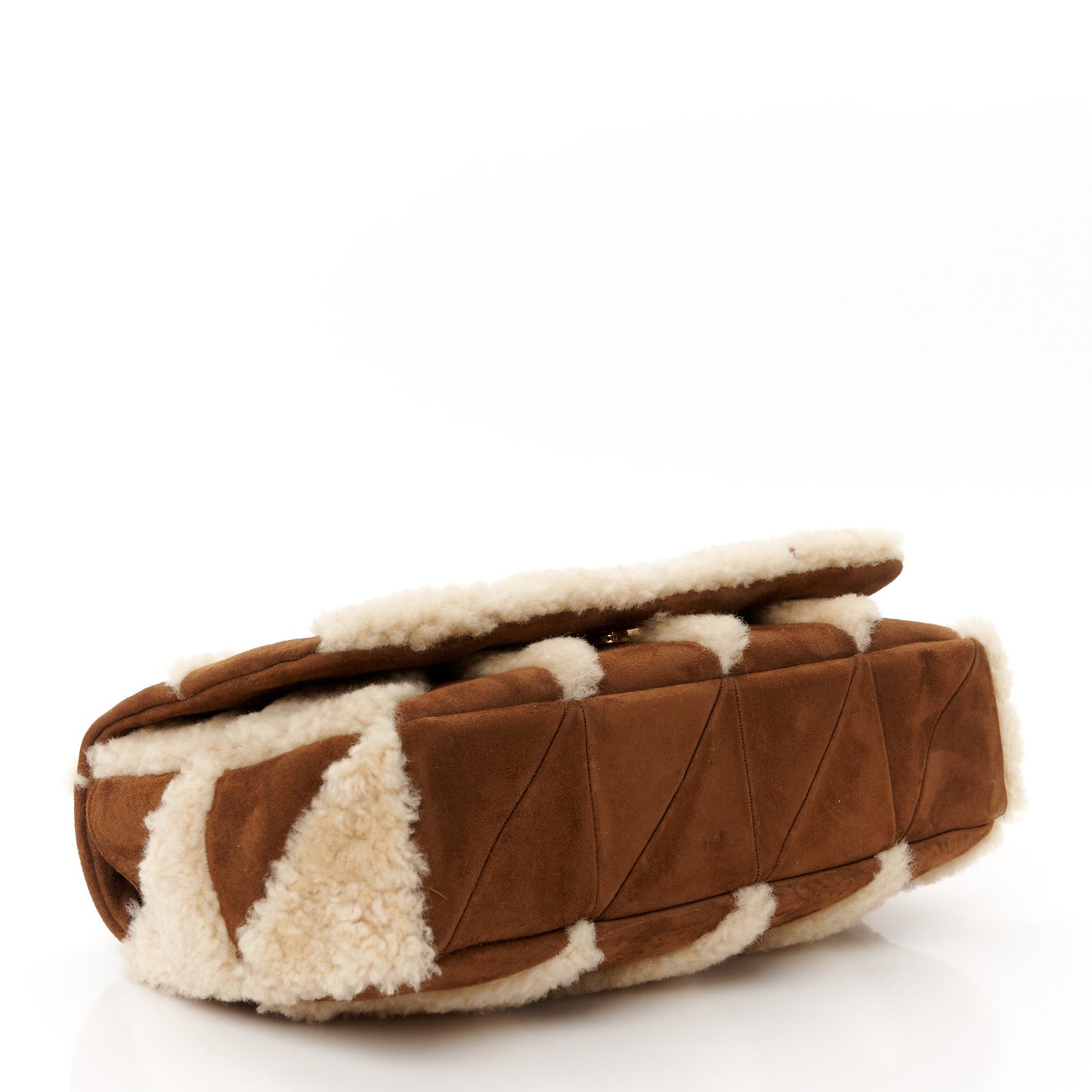 Suede Shearling Patchwork Monogram Medium Jamie Brown Beige