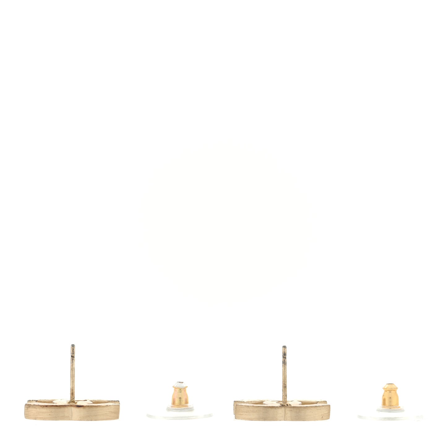 Enamel Resin Glitter CC Earrings Gold