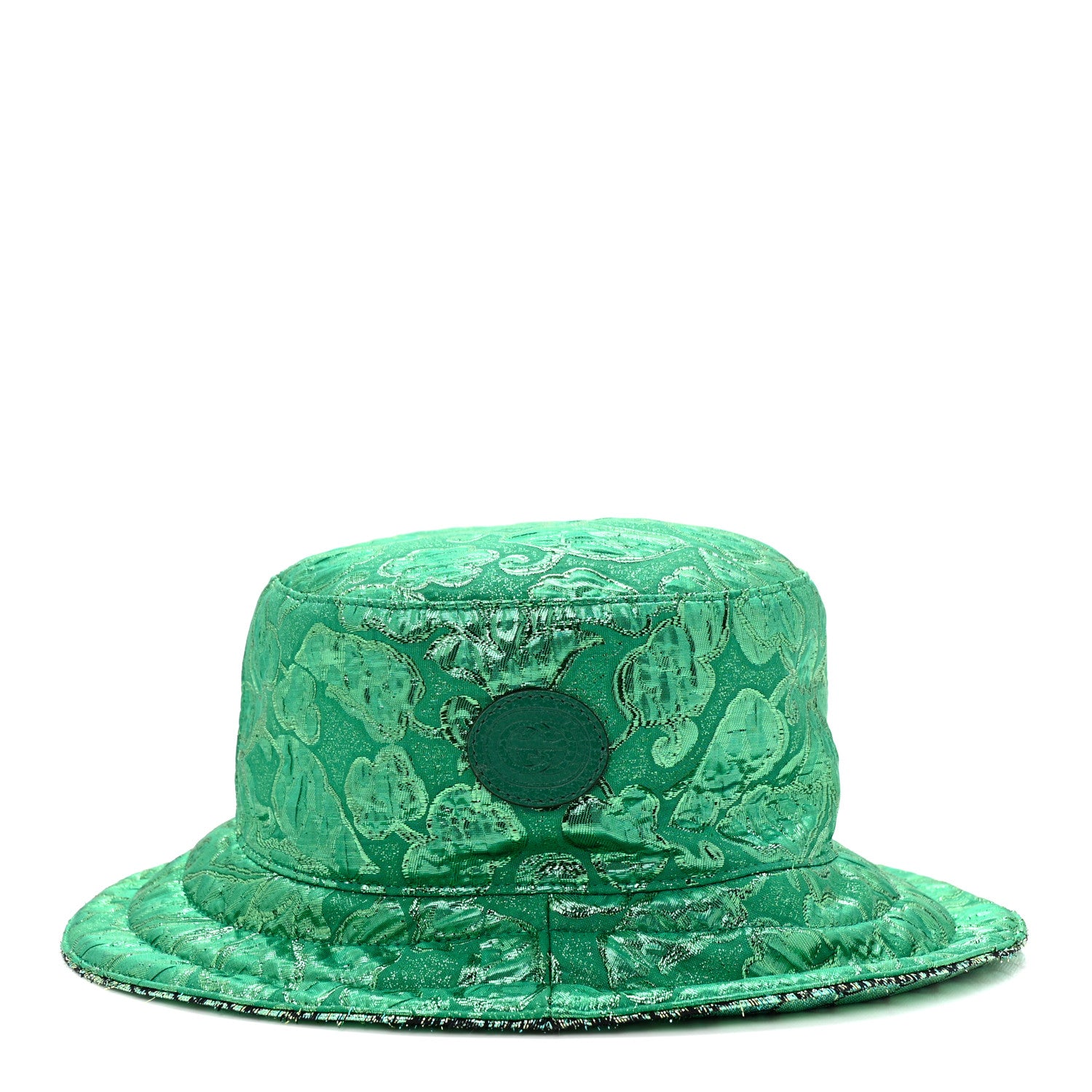 Gucci Canvas Lame GG Monogram Reversible Bucket Hat L Green 8 of 15