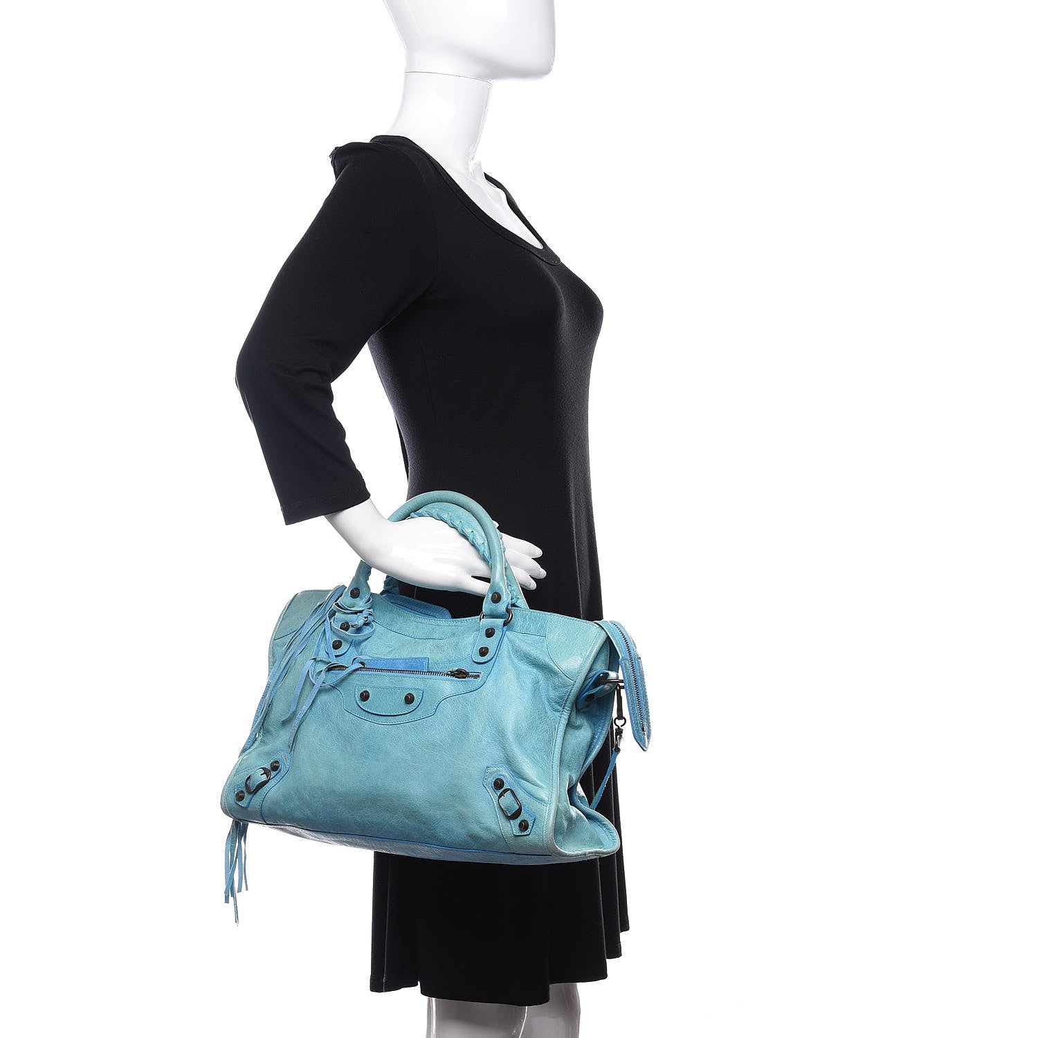 Balenciaga Agneau Classic Hardware City Turquoise 3 of 14