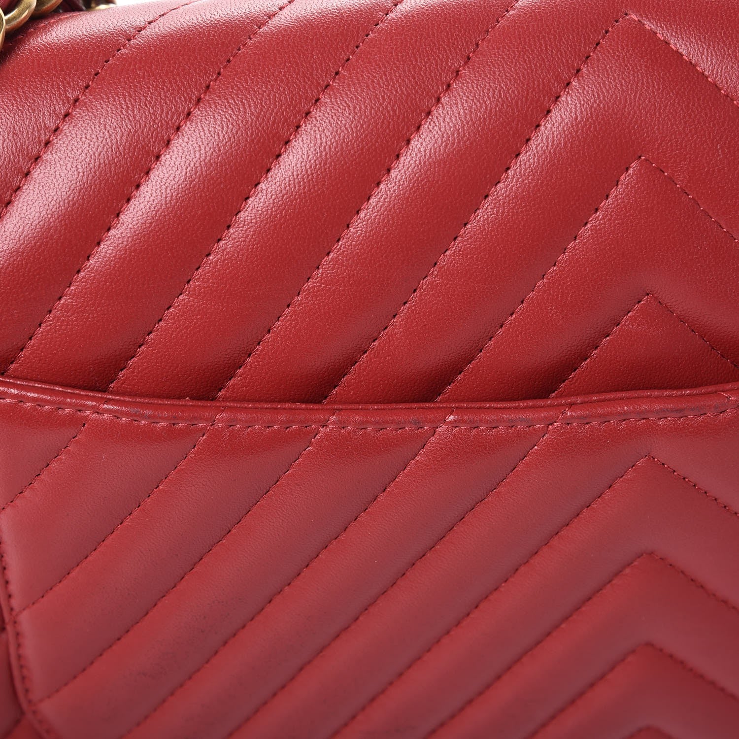 Chanel Lambskin Chevron Quilted Jumbo Double Flap Dark Red 11 of 15