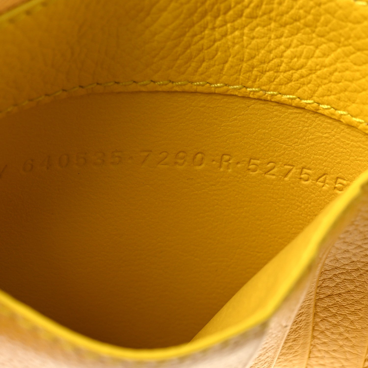 Balenciaga Grained Calfskin Logo Large Cash Long Coin Card Holder Yellow White 9 of 11