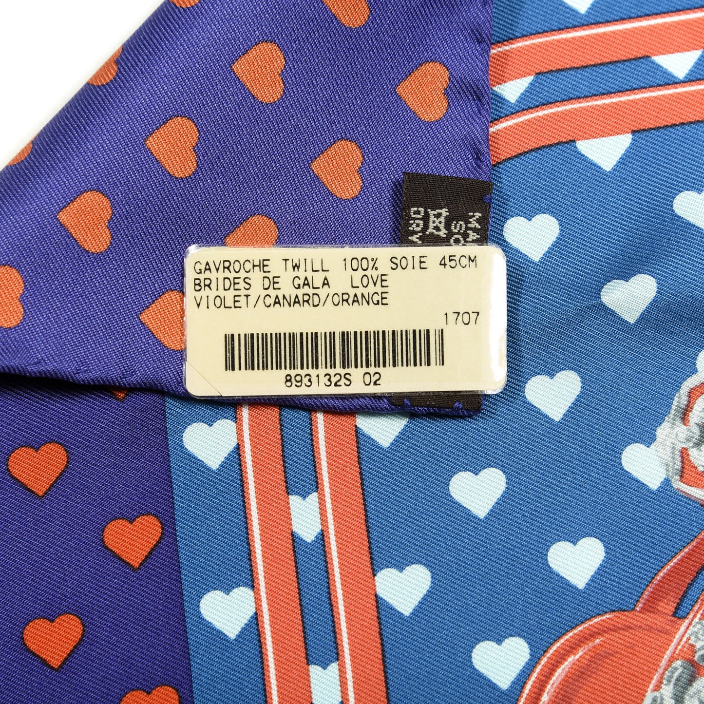 Silk Brides De Gala Love Pocket Square Violet Canard Orange