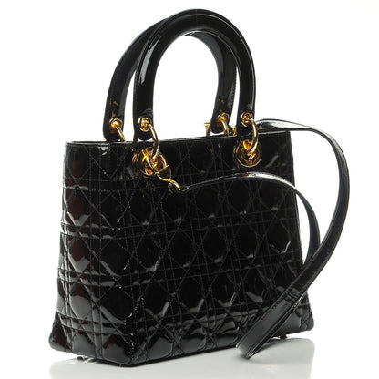 Christian Dior Patent Cannage Medium Lady Dior Black 4 of 13