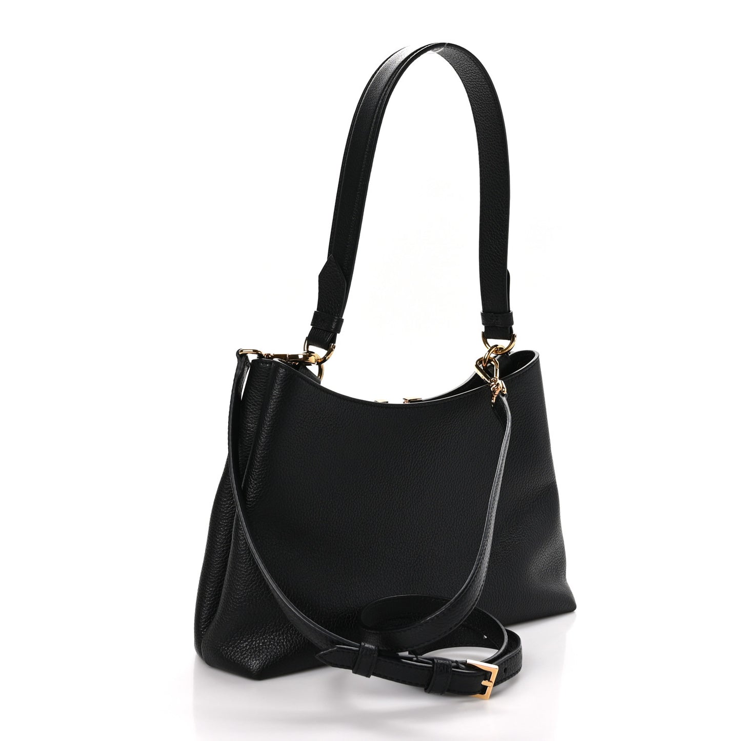 Calfskin Vitello Virtus Hobo Black