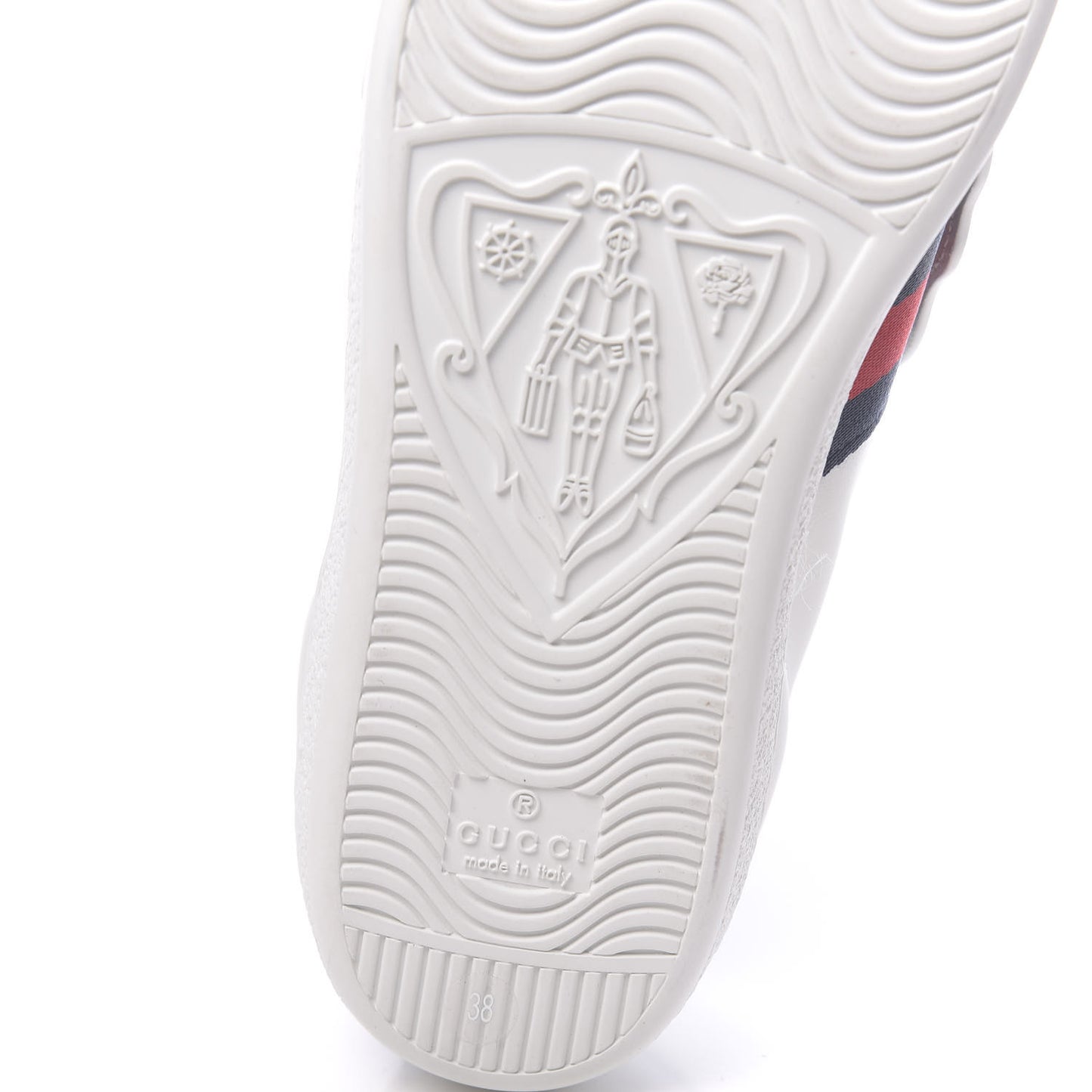 Calfskin Ayers Crystal Panther Embroidered Womens Ace Sneakers 38 White