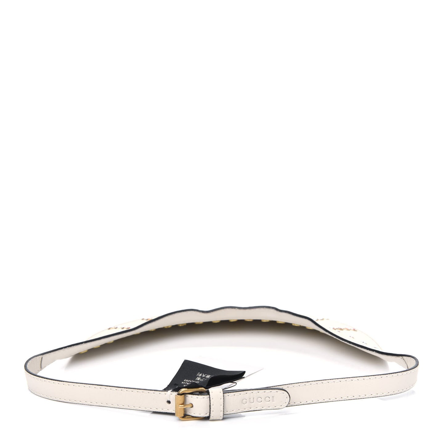 Lambskin Strass Sun Visor L Ivory