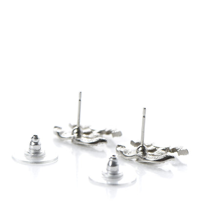 Chanel Crystal Large CC Earrings Silver 3 of 5