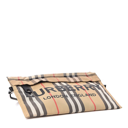 Burberry Nylon Vintage Check Print Logo Wristlet Archive Beige 4 of 7