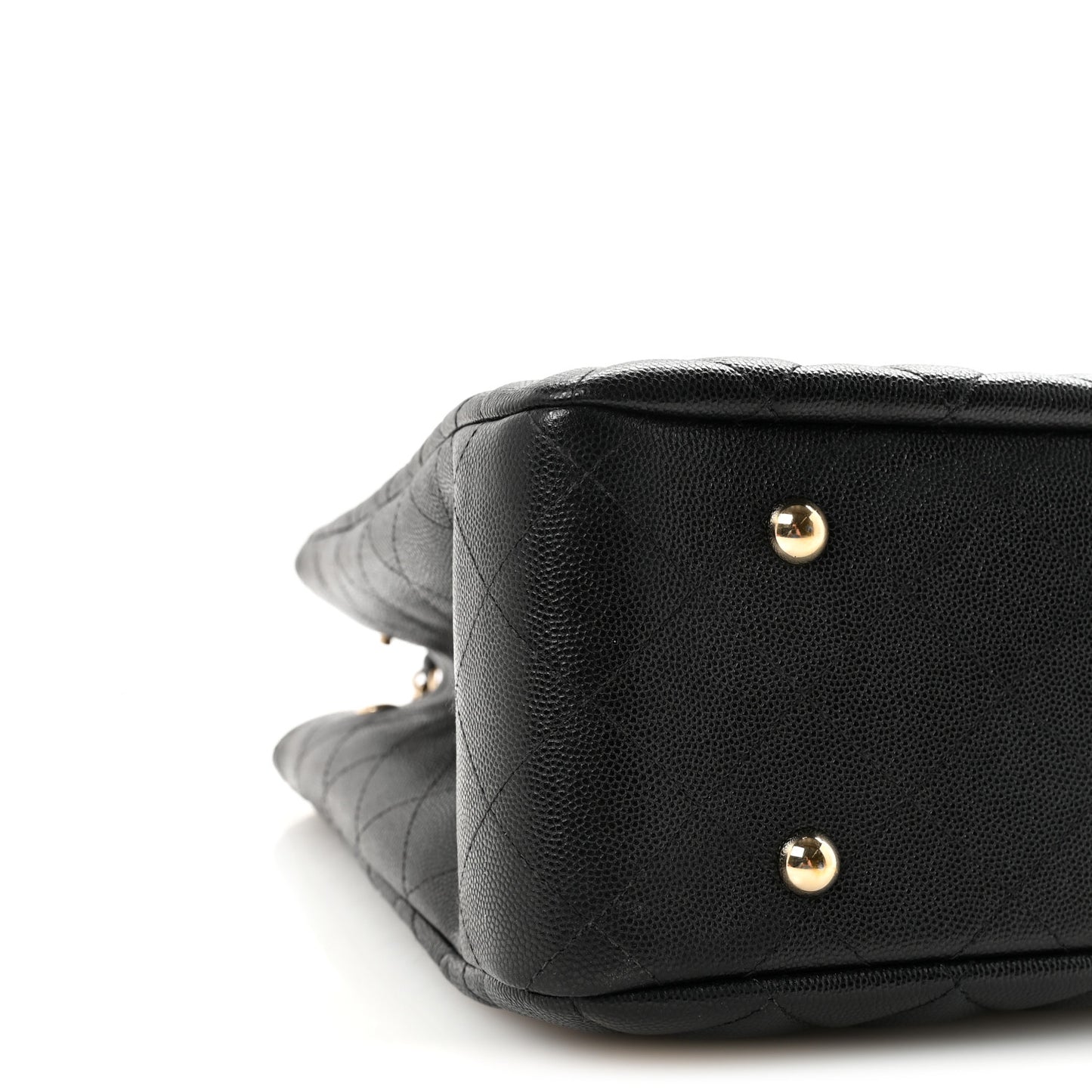 Caviar Quilted Large Shopping Tote Black