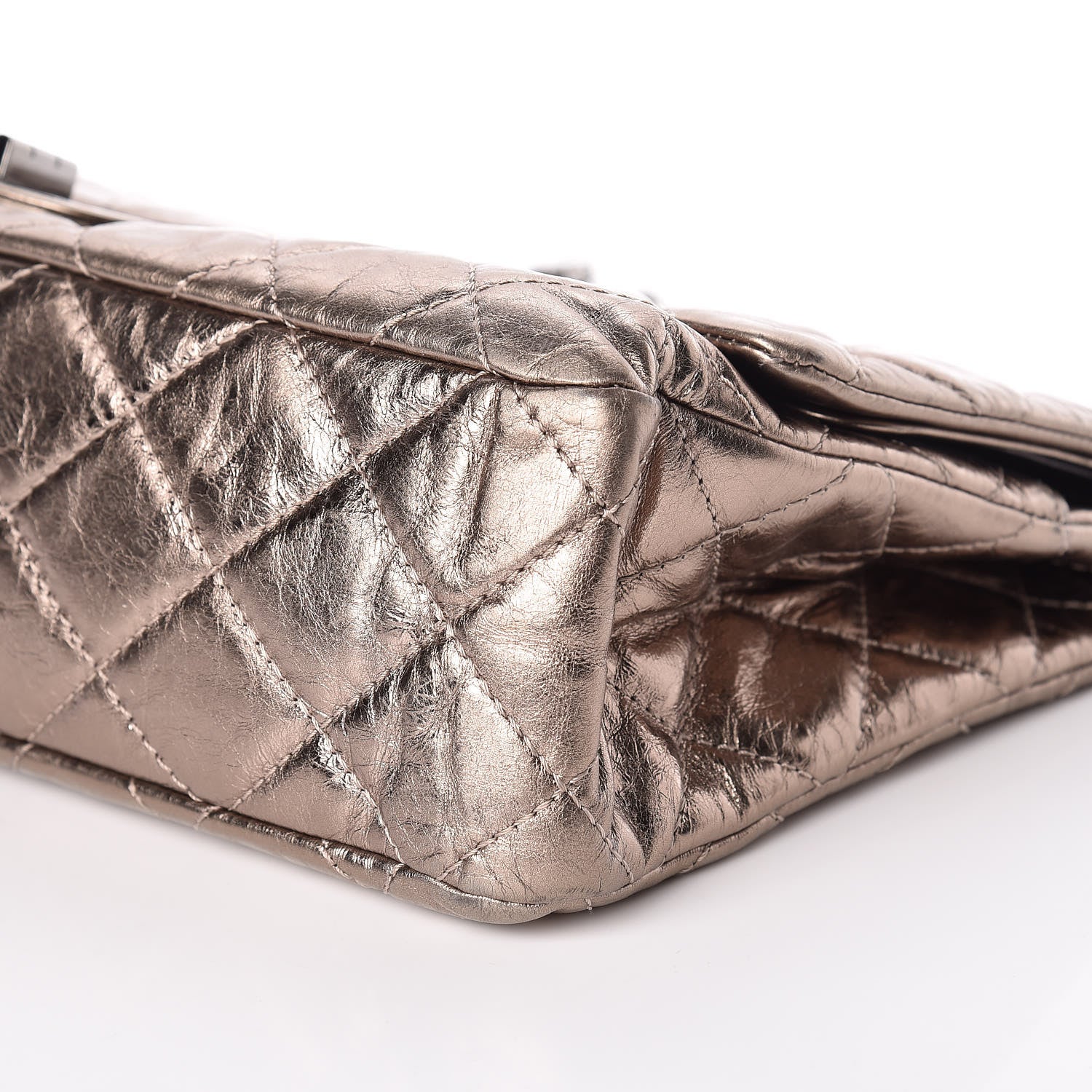 Chanel Metallic Aged Calfskin Quilted 2.55 Reissue 228 Flap Pewter 6 of 9