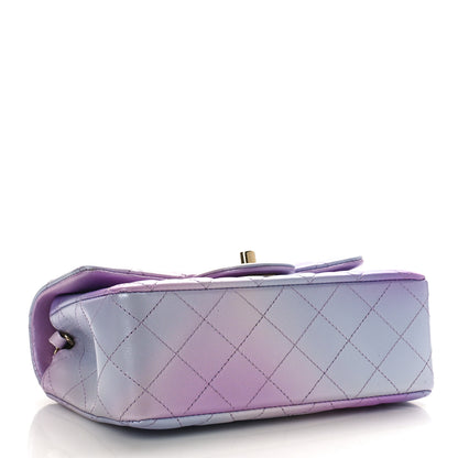 Chanel Calfskin Quilted Mini Cloudy Tie Dye Rectangular Flap Purple Blue Pink 4 of 10