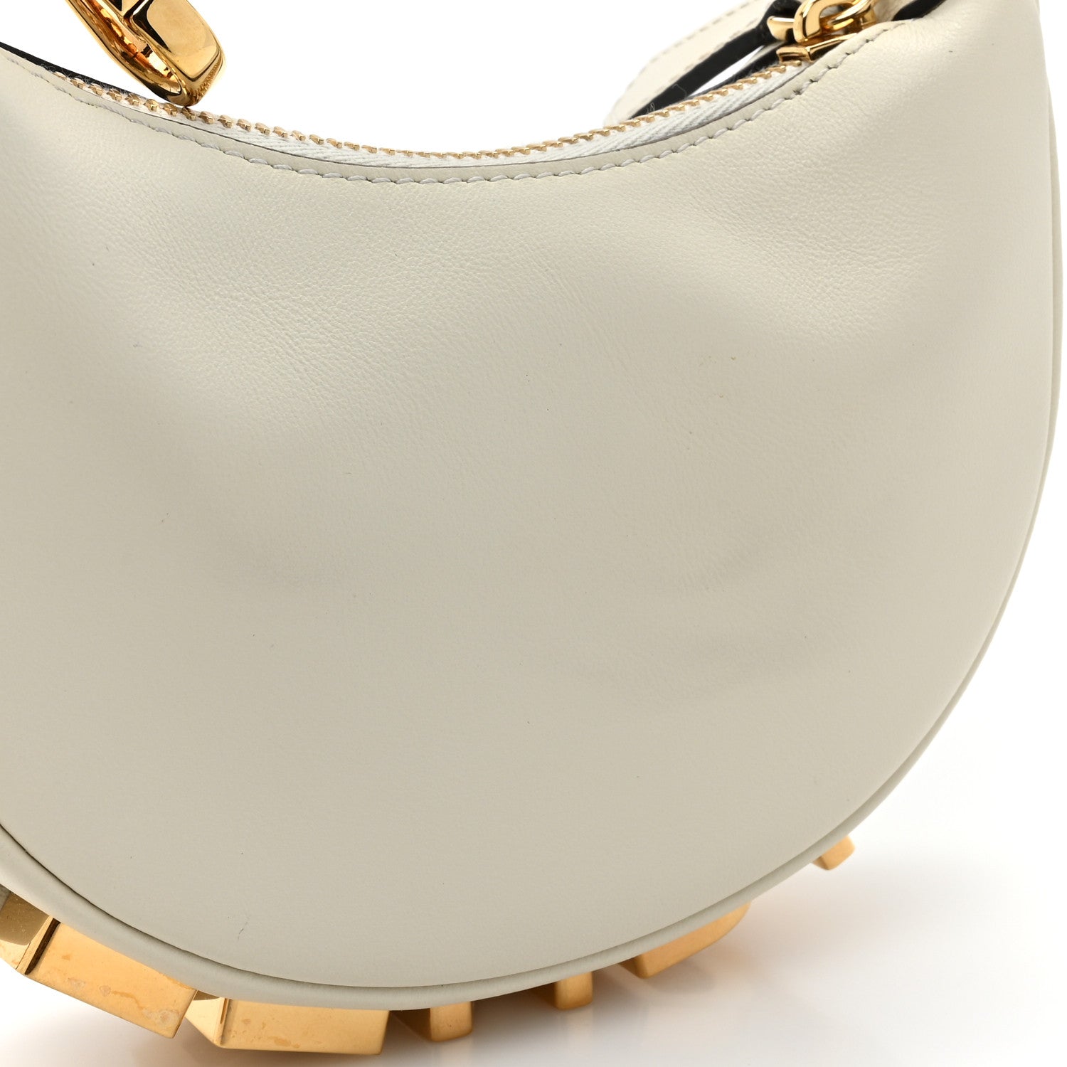 Fendi Vitello Grace Matte Nano Fendigraphy Hobo Charm White Ice 9 of 10