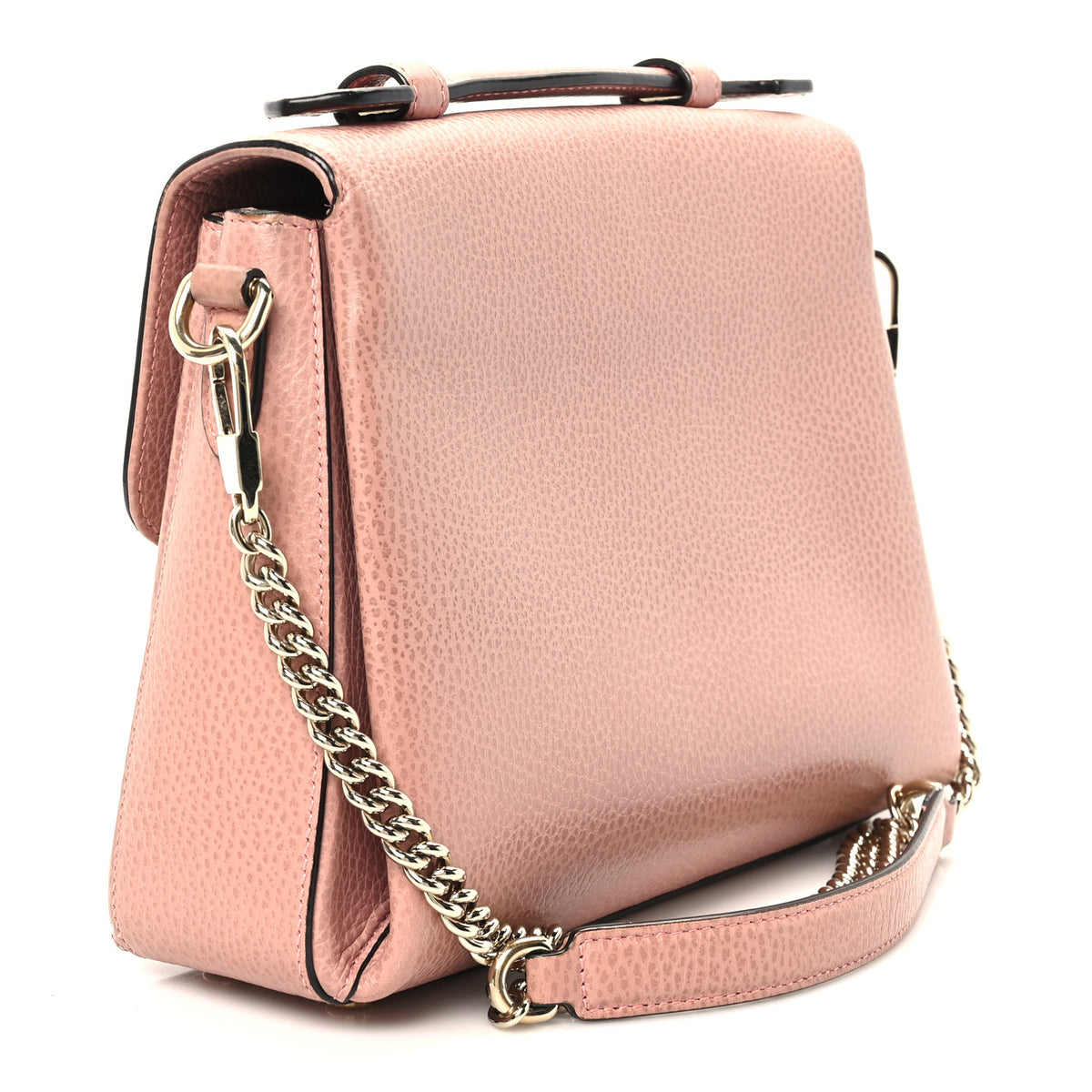 Gucci Dollar Calfskin Interlocking G Top Handle Shoulder Bag Soft Pink 2 of 9