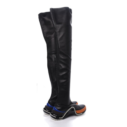 Louis Vuitton Lambskin LV Archlight Flat Thigh Boots 38 Black Orange 4 of 7