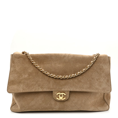 Chanel Suede Calfskin Souplissimo Maxi Flap Dark Beige 1 of 10
