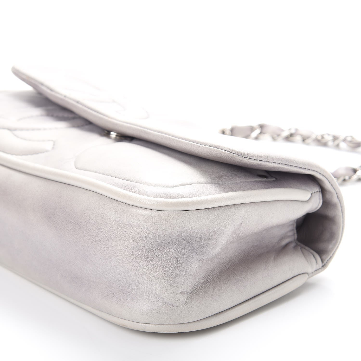 Chanel Lambskin Diagonal CC Chain Flap Grey 12 of 12