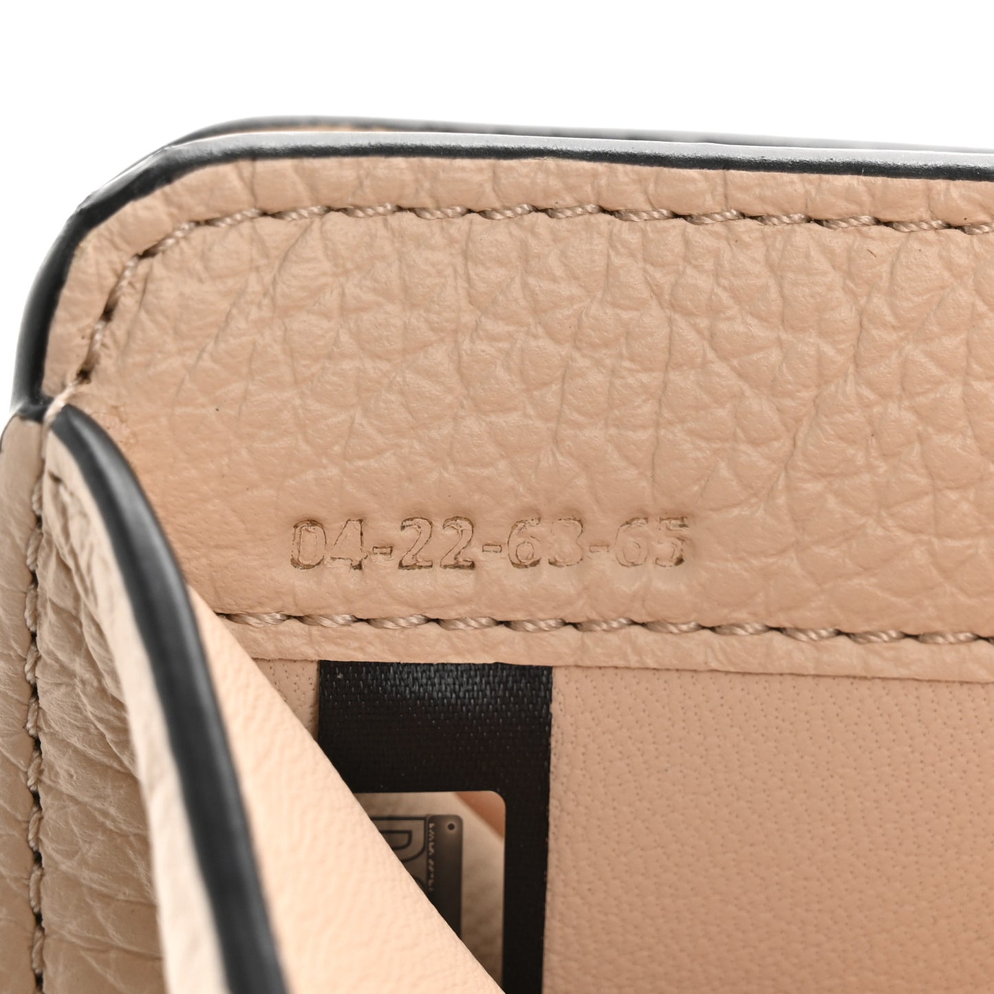 Grained Calfskin Alphabet Compact Wallet Nude