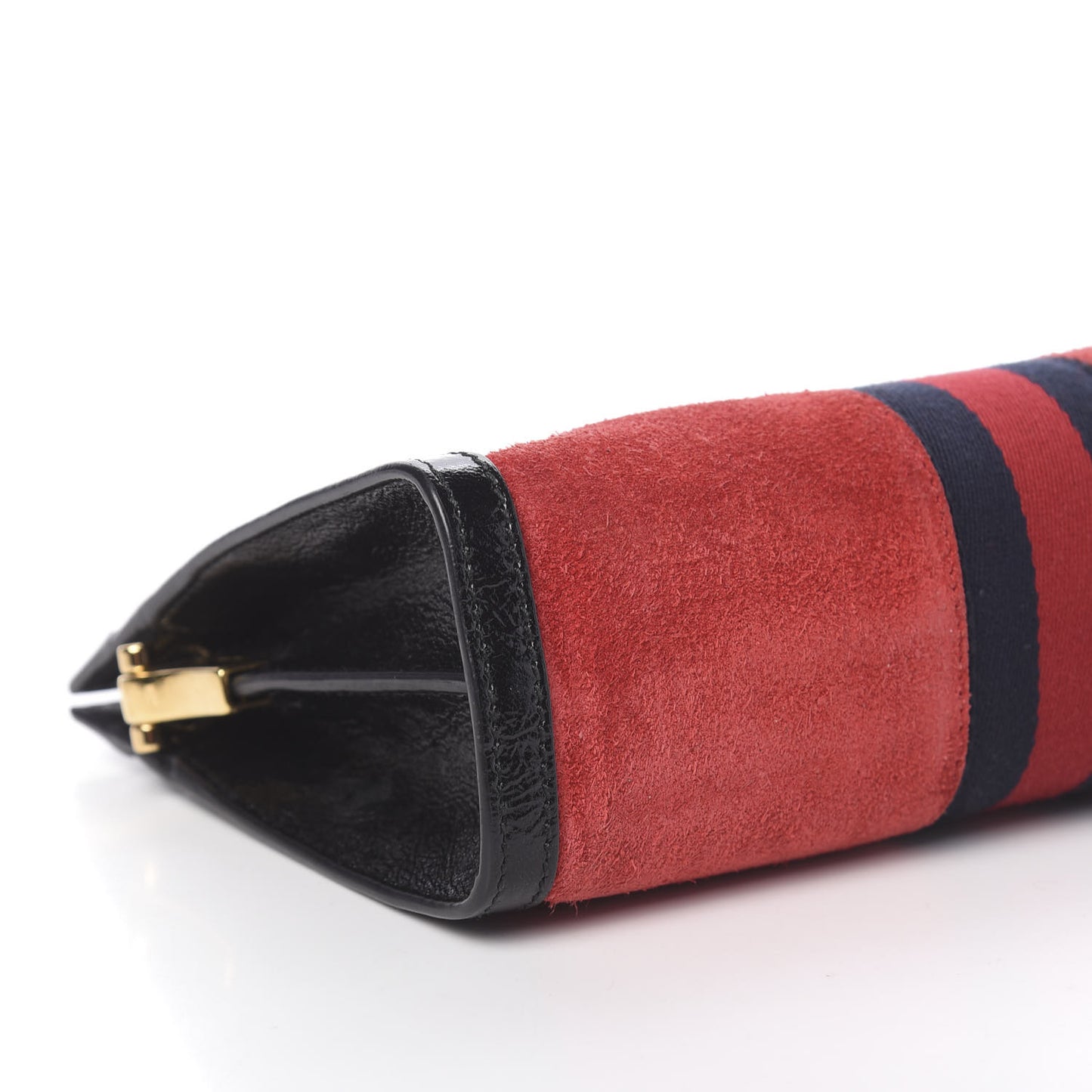 Suede Patent Web Small Ophidia Chain Shoulder Bag Hibiscus Red Black