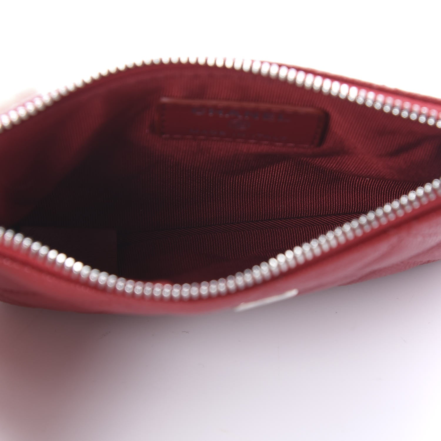Chanel Caviar Quilted Small Cosmetic Case Dark Red 4 of 10