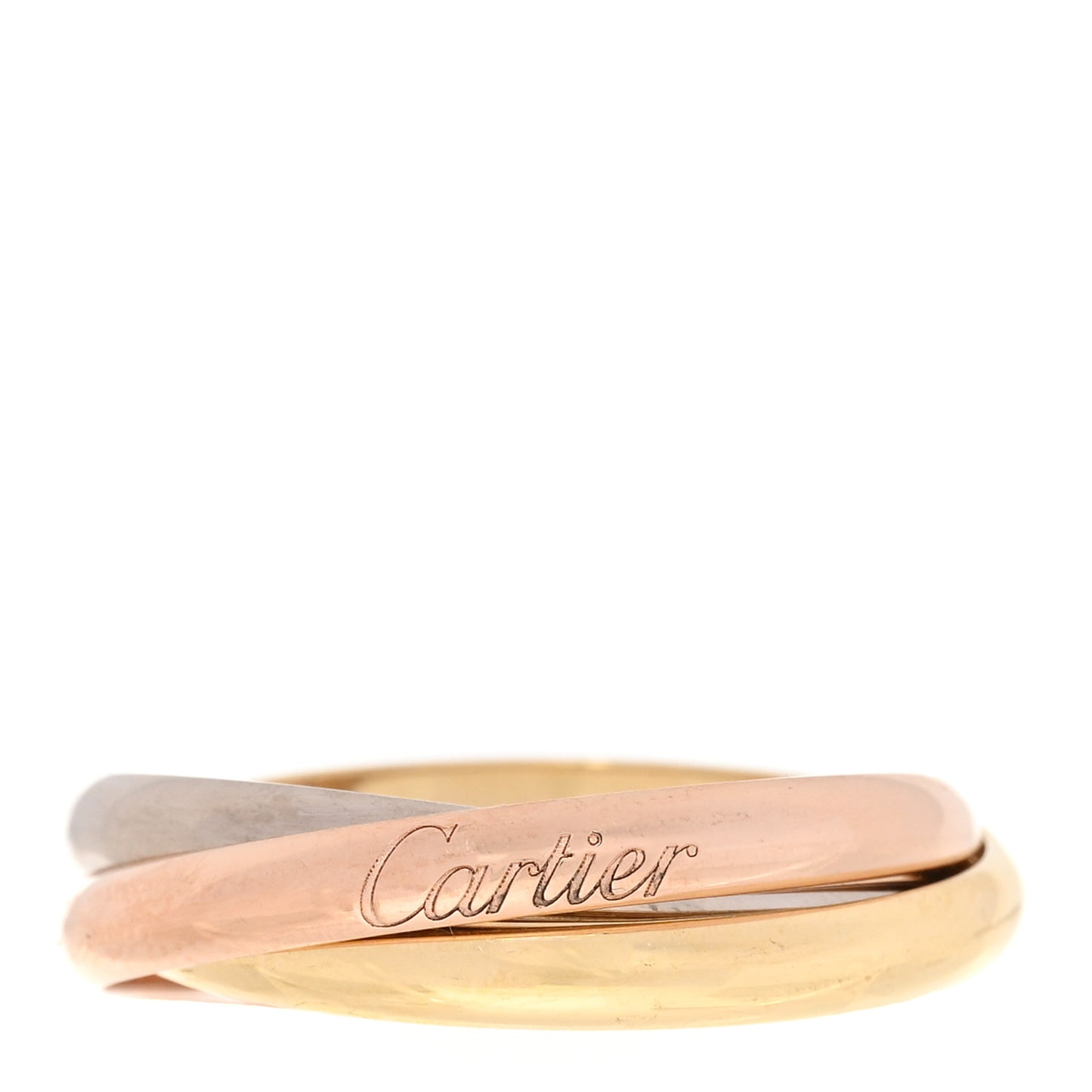 18K Pink Yellow White Gold Small Trinity Ring 62 10