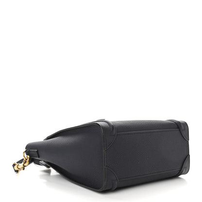 Celine Baby Drummed Calfskin Nano Luggage Navy Blue 4 of 10