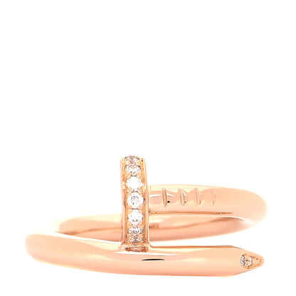 Cartier 18K Pink Gold Diamond Juste Un Clou Ring 48 4.5 1 of 5