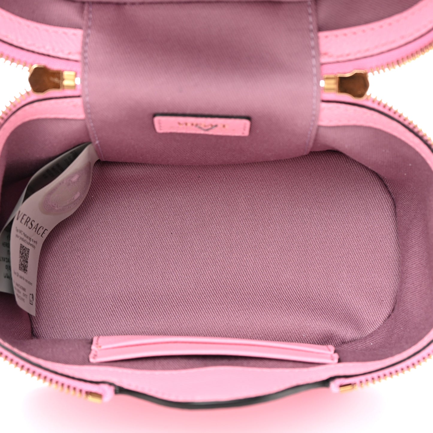 Grained Calfskin Medusa Vanity Case Pink