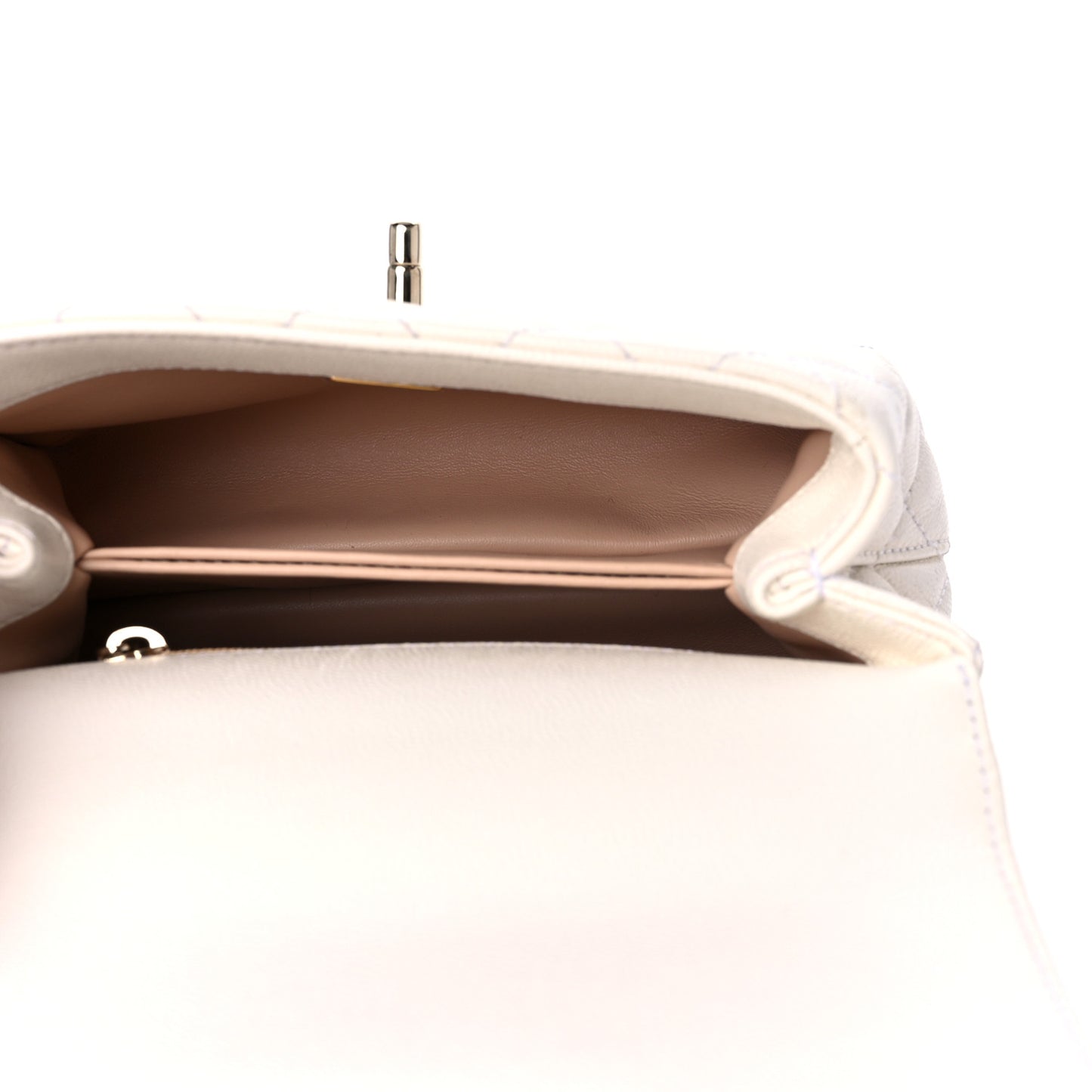 Caviar Quilted Extra Mini Coco Handle Flap White