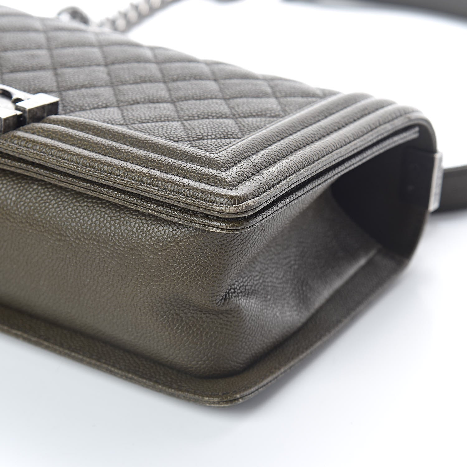 Chanel Caviar Quilted Medium Boy Flap Khaki 10 of 11