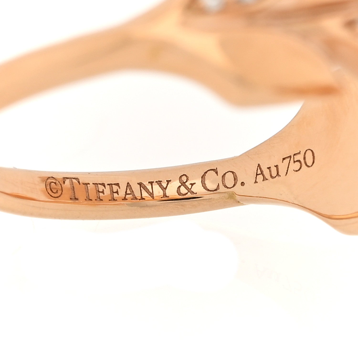 Tiffany 18K Rose Gold Diamond Victoria Vine Bypass Ring 49 4.75 4 of 5