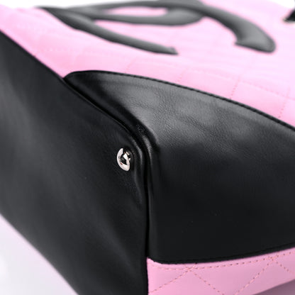 Chanel Calfskin Quilted Medium Cambon Tote Pink Black 9 of 14