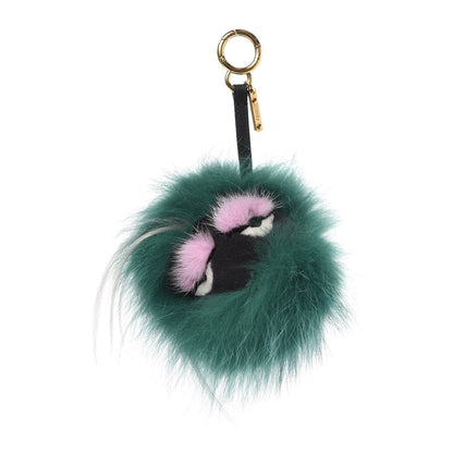 Fendi Fox Rabbit Goat Mink Fur Vitello Flamingo Minty Monster Bag Bug Charm Green Apple Multicolor 1 of 4