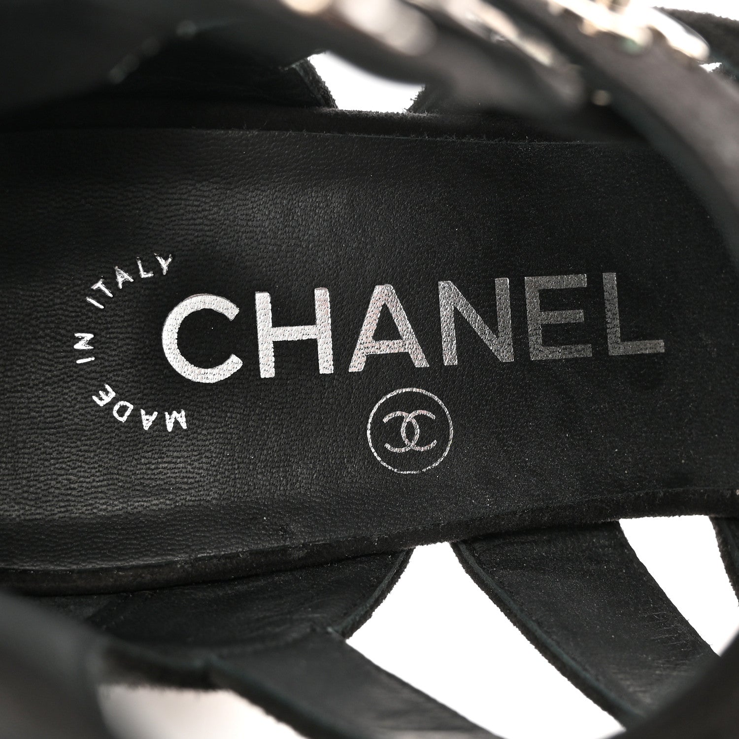 Chanel Kid Suede CC Turnlock Sandals 37.5 Black 8 of 15