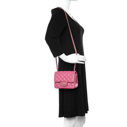 Chanel Lambskin Quilted Mini Square Flap Pink 2 of 12