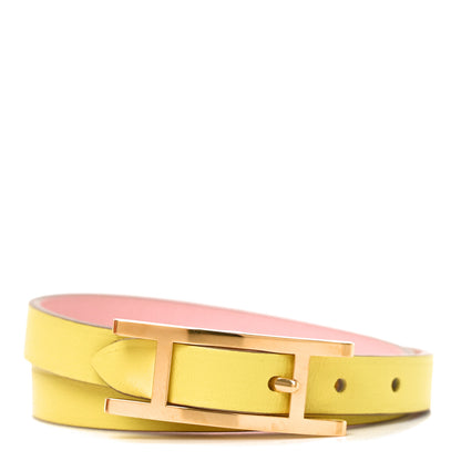 Hermes Swift Behapi Double Tour Bracelet T2 Lime Rose Sakura 1 of 5