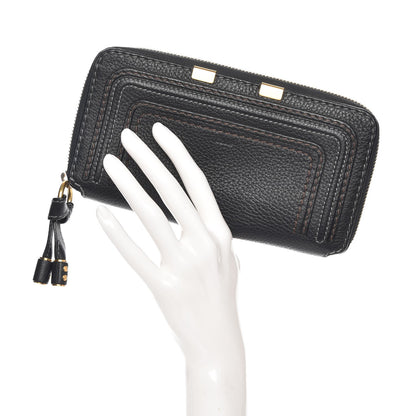 Chloe Grained Calfskin Marcie Long Zip Around Wallet Black 2 of 8