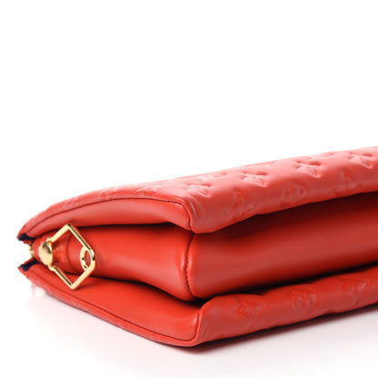Louis Vuitton Lambskin Embossed Monogram Coussin PM Red 6 of 11